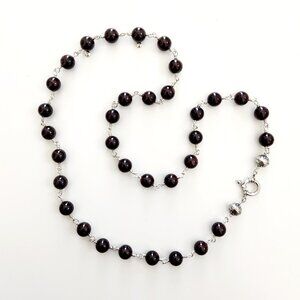 GARNET SEMI-PRECIOUS GEMSTONE NECKLACE--24"